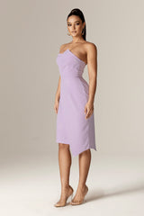 Eliana Crepe Corset Midi Dress (Lilac Whisper)