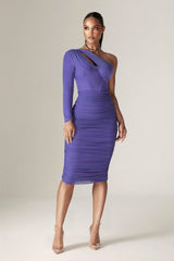 Lida Asymmetrical Cut-Out Midi Dress (Ultra Violet)