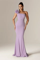 Rona 3D Flowers Corset Maxi Gown (Purple)