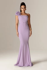 Rona 3D Flowers Corset Maxi Gown (Purple)