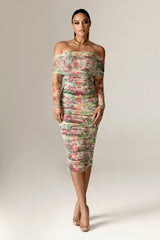 Hayley Off Shoulder Midi Dress (Floral Serenade)