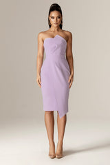 Eliana Crepe Corset Midi Dress (Lilac Whisper)