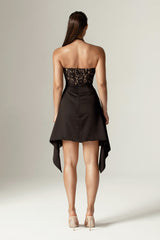 Edna Lace Corset Mini Dress (Black)