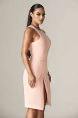 Felicia Ponte De Roma Midi Dress (Soft Pink)