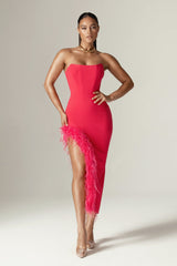 Elizabeth Strapless Corset Maxi Dress (Fuchsia)