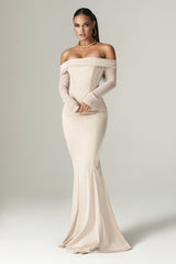 Giulia Mermaid Corset Maxi Gown (Champagne)