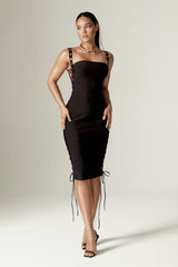 Rebecca Bandage Lace Up Midi Dress (Black)