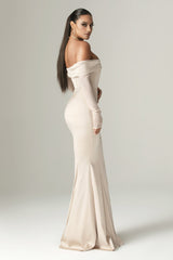 Giulia Mermaid Corset Maxi Gown (Champagne)