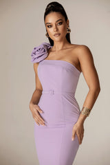 Rona 3D Flowers Corset Maxi Gown (Purple)