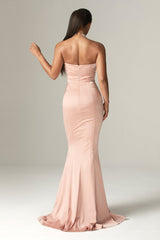 Nina Mermaid Corset Maxi Gown (Blush Pink)