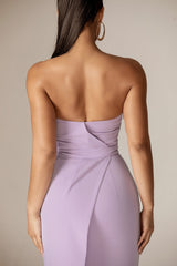 Eliana Crepe Corset Midi Dress (Lilac Whisper)