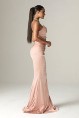 Nina Mermaid Corset Maxi Gown (Blush Pink)
