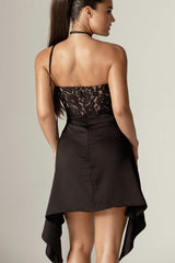 Edna Lace Corset Mini Dress (Black)