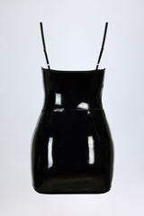 Vinyl Corset Mini Dress in Black