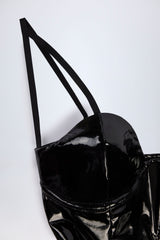 Vinyl Corset Mini Dress in Black