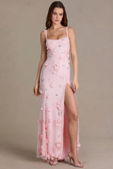Premium Embellished Corset Gown in Baby Pink