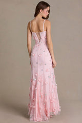 Premium Embellished Corset Gown in Baby Pink