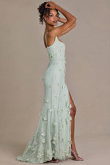 Premium Embellished Corset Gown in Sage Green