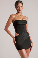 Bandeau Bodycon Mini Dress in Black