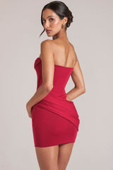 Bandeau Bodycon Mini Dress in Cherry Red