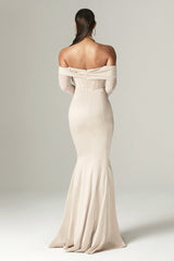 Giulia Mermaid Corset Maxi Gown (Champagne)