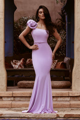 Rona 3D Flowers Corset Maxi Gown (Purple)