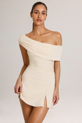 Modal Asymmetric A-Line Mini Dress in Ivory