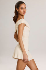 Modal Asymmetric A-Line Mini Dress in Ivory